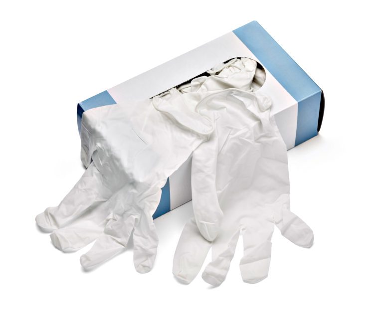 A box of disposable gloves