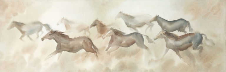 horses running art