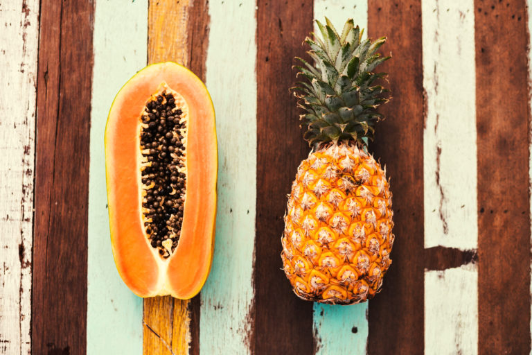 pineapple and papaya