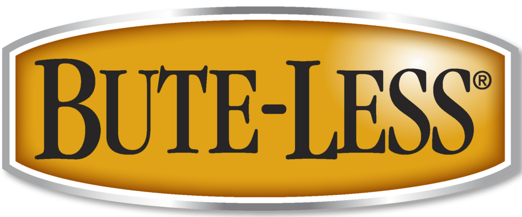 Black and yellow Bute-Less Logo