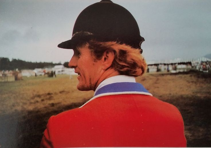 Profile shot of show jumper rider Rodney Jenkins taken from behind