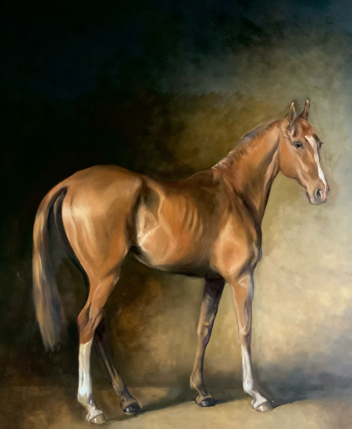 Madeleine Bunbury painting of chestmut horse